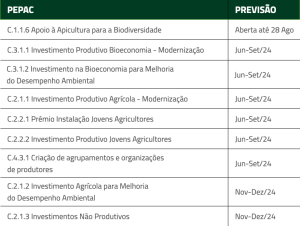 Plano indicativo de abertura das candidaturas do PEPAC continente | Espaço Visual